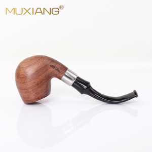 MUXIANG Rosewood Tobacco Pipe Bent Type Handmade Wooden Pipe For Smoking With Case - Product Image 2