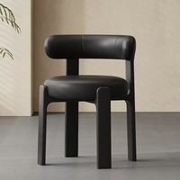 Chaise de salle à manger en bois massif de style nordique moderne, dossier rembourré en cuir, écologique, pour la maison, l'hôtel, le restaurant