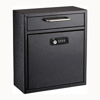 Boîte aux lettres de sécurité antivol en métal YooBox MA018 avec serrure à code mécanique, boîte aux lettres murale extérieure pour la livraison de colis