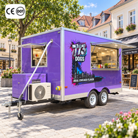 Chariot de restauration mobile Etodevice 12 pieds, best-seller, camion de restauration rapide avec parasol, friteuse à frites et remorque alimentaire à vendre