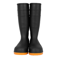 Bottes de sécurité anti-choc en PVC avec embout et plaque en acier, modèle 801 OEM, personnalisables, noires avec semelle jaune, pour travaux agricoles et de construction