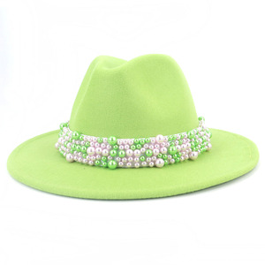 2023 AKA sombreros Fedora de fieltro <span class=keywords><strong>rosa</strong></span> y verde para mujer sombreros de Panamá de lana hechos por el <span class=keywords><strong>hombre</strong></span> en Stock - Product Image 4