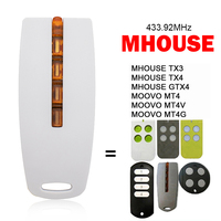 Télécommande de garage Mhouse GTX4 TX4 TX3 433,92 MHz à code roulant pour ouvre-porte de garage MHouse