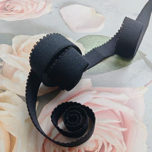 Banda Elástica Jacquard Personalizada de Buena Calidad, Cinturilla Elástica Resistente, Blanca y Negra, de 10-30 mm, Tejida y Plana - Product Image 2