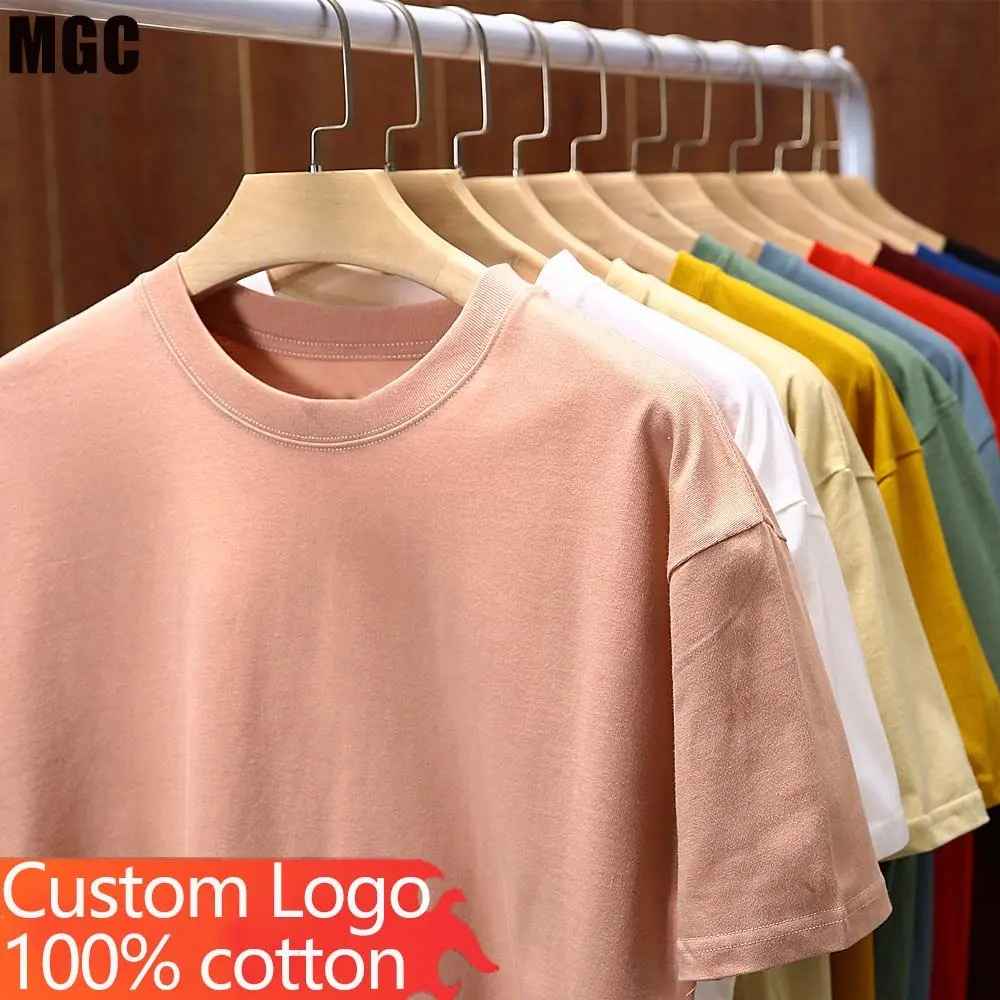 High Quality Heavy Weight Plain Oversized Women Tshirt Printing Embroidery Custom Blank 100% Cotton Men T Shirt