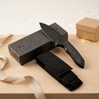 Couteau pliant de poche en acier M390 de qualité industrielle, manche en fibre de carbone, survie, chasse, utilitaire, camping, bricolage