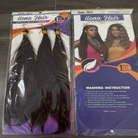 Extensions de cheveux synthétiques lisses pour tresses, 22 pouces, résistantes à la chaleur, pour tressage au crochet, noir, brun, blond