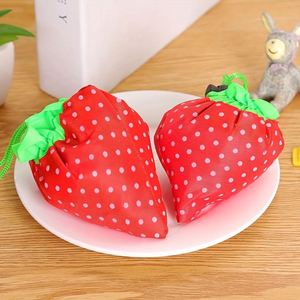 1Pcs Reusable Cute Large Strawberry <b>Zipper</b> Closure Portable Eco-friendly Shopping Vegetable Fruit <b>Tote</b> <b>Nylon</b> <b>Bag</b> - Product Image 1
