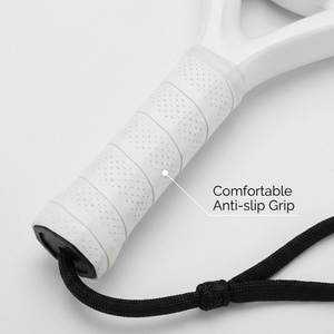 Raqueta de Pádel de Fibra de Carbono Blanca Mate con Correa para la Muñeca, Núcleo de Espuma EVA, Pala de Tenis de Playa para Entrenamiento de Adultos - Product Image 3
