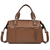 Sac fourre-tout de luxe en cuir PU grain litchi souple pour femme, avec fermeture éclair, sac à bandoulière pour le quotidien, le travail et les voyages