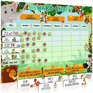 Custom Color Design Kids Magnetic Reward Chart with Task Cards Markers