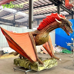Drago di fuoco Animatronic volante modello di Drago volante per bambini a gettoni Western Dragon parco a tema Halloween mostre di giochi all'aperto - Product Image 5
