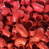 Raccords de tuyauterie pour système d'incendie FM UL Classe 150, raccords de tuyauterie en fonte ductile de 3 pouces, raccord rigide, raccord rainuré, coude, Té