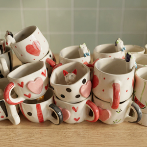 แก้วกาแฟเซรามิกสโตนแวร์แบบกำหนดเอง 12 ออนซ์ พร้อมหูจับ สไตล์มินิมอล สีดำด้าน สีขาวเงา ของขวัญทางธุรกิจ พิมพ์โลโก้ได้ - Product Image 6