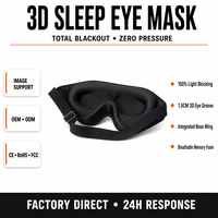 Masque de sommeil ergonomique 3D respirant, bloquant la lumière, sans pression sur les yeux, pour voyage, bureau, sieste, vente en gros