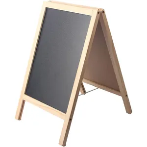 Freestanding Wooden Frame Double Sided Chalkboard For Tabletop Menu Board Wedding Message Sign