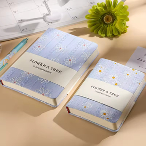 Cuaderno de tela suave con forro de esponja Jacquard de encaje A6 B6 al por mayor con páginas forradas en blanco bonito diario con tapa dura de tela elegante - Product Image 3