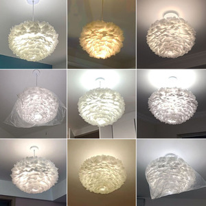 Plafonniers Romantiques et Chaleureux en Plumes Style Nordique, <span class=keywords><strong>Lustre</strong></span> Créatif pour <span class=keywords><strong>Chambre</strong></span> à Coucher et Salon, Populaire Tendance Instagram pour <span class=keywords><strong>Chambre</strong></span> de Fille - Product Image 3