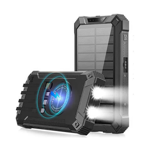 Banque d'alimentation solaire portable étanche CASUN à charge rapide 20000mAh haute capacité avec lampes de poche - Product Image 1