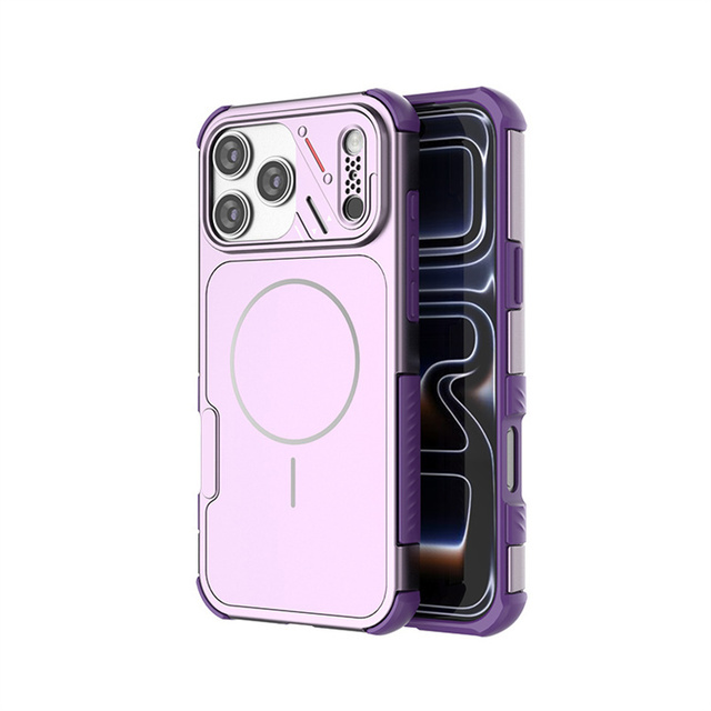 For Apple iPhone 18 Pro Max/17 Pro/16 Strong Magnetic Wireless Charge Lens Protection Militants-Grade Drop Shockproof Phone Case