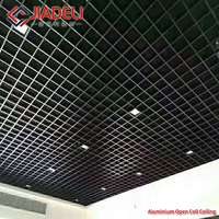 Système de plafond suspendu en grille, dalles de plafond décoratives en aluminium à cellules ouvertes, modernes, étanches et ventilées, en métal