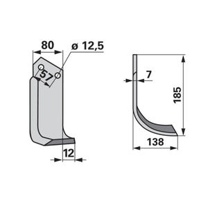 Lame de motoculteur robuste de 7 mm d'épaisseur, lame de broyeur à fléaux de 185 mm pour la coupe de l'herbe et de la paille agricoles - Product Image 5