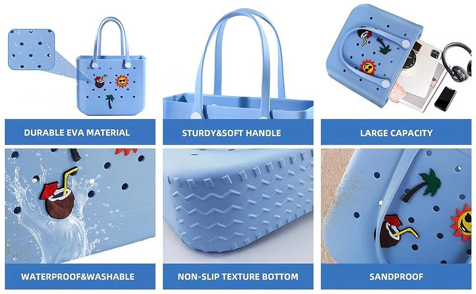 Rubber Large Capacity Bogg Bag Silicone Beach Tote HandBag Two