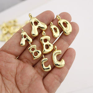 Liontin Huruf Awal Alfabet Model Balon Gelembung Berlapis Emas 18k Perak Populer JS2004 - Product Image 1