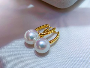Base de arete floral de oro de 18 quilates, tallada románticamente y finamente pulida, con incrustaciones de mini diamantes brillantes para incrustación de perlas personalizada, hecha a mano. - Product Image 5