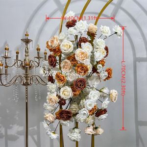 Nuevo diseño de arco de boda con fondo floral, arreglo de flores en tono naranja, pared de fondo con hilera de flores - Product Image 2