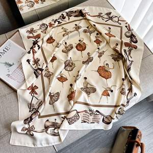 Nouveaux Grands Foulards en Soie de Marque de Créateur pour Dames, Écharpes Carrées de Luxe Imprimées 90*90cm, Châles en Soie Musulmans - Product Image 6