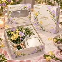 Boîte cadeau rigide personnalisée pour la Saint-Valentin avec fenêtre transparente en PVC, couvercle imprimé en CMYK, emballage en papier pour bijoux et petits cadeaux