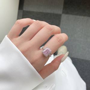 18K Vergulde Roze Groot Centrum Full Cz 8a Zirkoon Ring 925 Sterling Zilver Ijs Geslepen Diamant Verlovingsring Trouwring Sieraden Vrouwen - Product Image 2