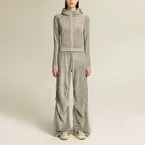 Set di tuta da donna <span class=keywords><strong>in</strong></span> <span class=keywords><strong>velluto</strong></span> di <span class=keywords><strong>velluto</strong></span> con cappuccio <span class=keywords><strong>in</strong></span> alto a maniche lunghe da salotto con comoda felpa <span class=keywords><strong>in</strong></span> <span class=keywords><strong>velluto</strong></span> e pantaloni - Product Image 6