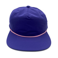 Casquettes à 5 panneaux à visière plate personnalisées avec logo imprimé, en nylon, pour la randonnée en plein air, le camping, imperméables, séchage rapide, avec cordon