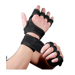 Guantes Ajustables de Medio Dedo de Cuero PU con Correa Antideslizante para la Muñeca, Transpirables, Ligeros, Unisex, para Levantamiento de Pesas y Gimnasio - Product Image 1