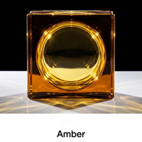 Bloc de verre concave carré circulaire, brique de verre transparente teintée pour mur de villa et décoration à transmission lumineuse