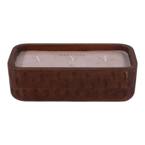 Candela Profumata alla Vaniglia Terra Luna 18 Oz in Contenitore di Legno, Candela Decorativa a Colonna per Uso Interno Domestico - Product Image 1
