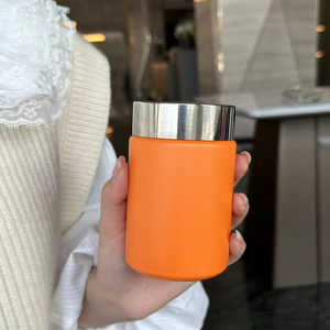 316 Stainless Steel Vacuum Insulated Mug Orange Mini Food Jar For Travel Outdoor Use - Product Image 1