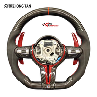 Volant sport en fibre de carbone et cuir rouge pour M5 F10/F30/E46/E60