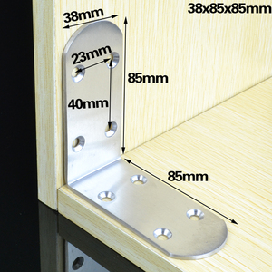Connecteur d'angle semi-circulaire épaissi en acier inoxydable en forme de L 38x50x50mm pour meubles - Product Image 3