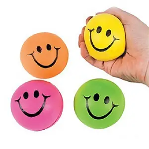 Lo Stress sveglio allevia la palla di Stress del fronte di sorriso gigante su ordinazione del giocattolo per i bambini