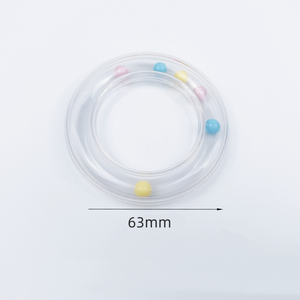 <span class=keywords><strong>Hochet</strong></span> transparent sans BPA pour bébé, jouet sensoriel à mordiller, clochette éducative précoce pour nourrissons, sonnette pour animaux en peluche - Product Image 3