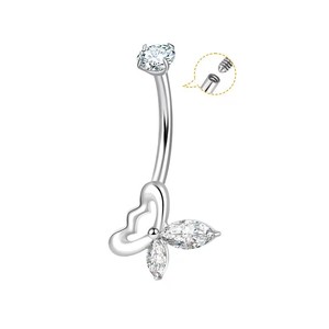 Populaire Mode Titanium-6AL4V-ELi Astm F136 Implantaat Kwaliteit Titanium Lichaam Sieraden Navel Ringen Navel Bars Piercing - Product Image 4