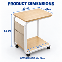 Meuble de salon moderne et simple, mini console en MDF avec roulettes, style panneau de bois, table console convertible