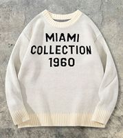 Pull jacquard personnalisé pour homme, col rond décontracté, 100 % coton, coupe ample, fabrication ODM/EDM
