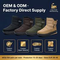 Vente en gros de nouvelles bottes de neige hautes et imperméables pour hommes et femmes hiver épaissir thermique extérieur noir chaussures d'hiver décontractées pour hommes