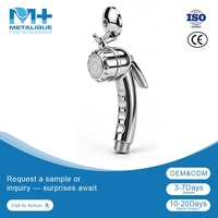 Metalique 210059 Chrome Desain Ergonomis ABS Portabel Pistol Semprot Genggam untuk Toilet Bidet Kamar Mandi dengan Gantungan Dinding