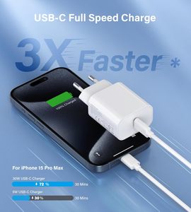 Caricabatterie Rapido USB-C con Tecnologia GaN Universale 20W 30W 35W, Cavo Retrattile, Ricarica Wireless Magnetica, Adattatore Europeo per - Product Image 3