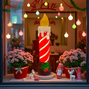 Candele Natalizie Decorative con Albero, Babbo Natale e Pupazzo di Neve, Regalo Artigianale per Decorazioni Natalizie - Product Image 2